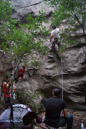 Setor Zen, Serra do Cipó. Família toda escalando junta. Foto: arquivo pessoal.
