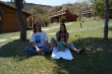 Eu, minha mãe e a Luisa na pousada na Serra do Cipó. Foto: arquivo pessoal.